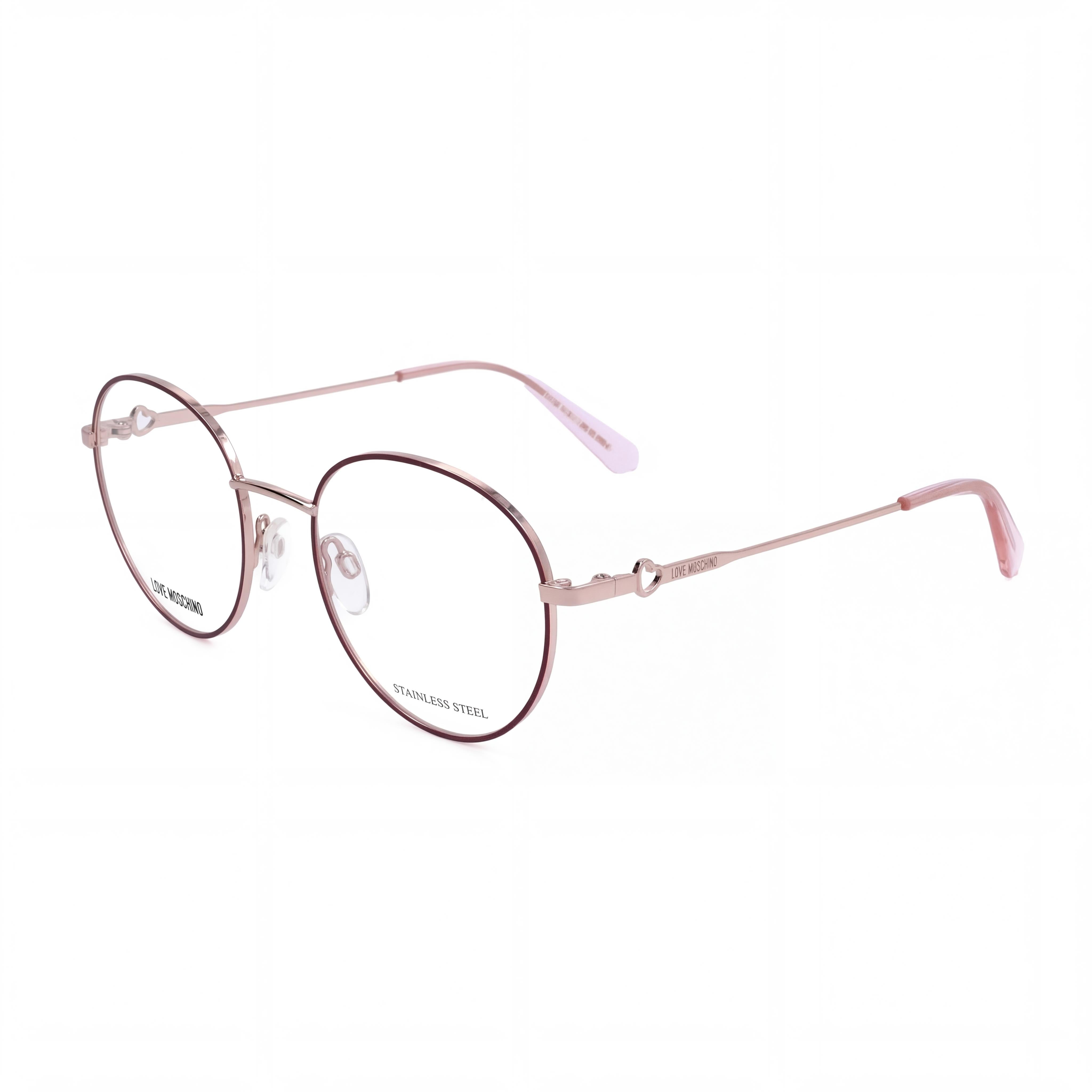Moschino MOL613 Gold Round Eyeglasses for Women, Alloy Steel 52mm, Photo 1
