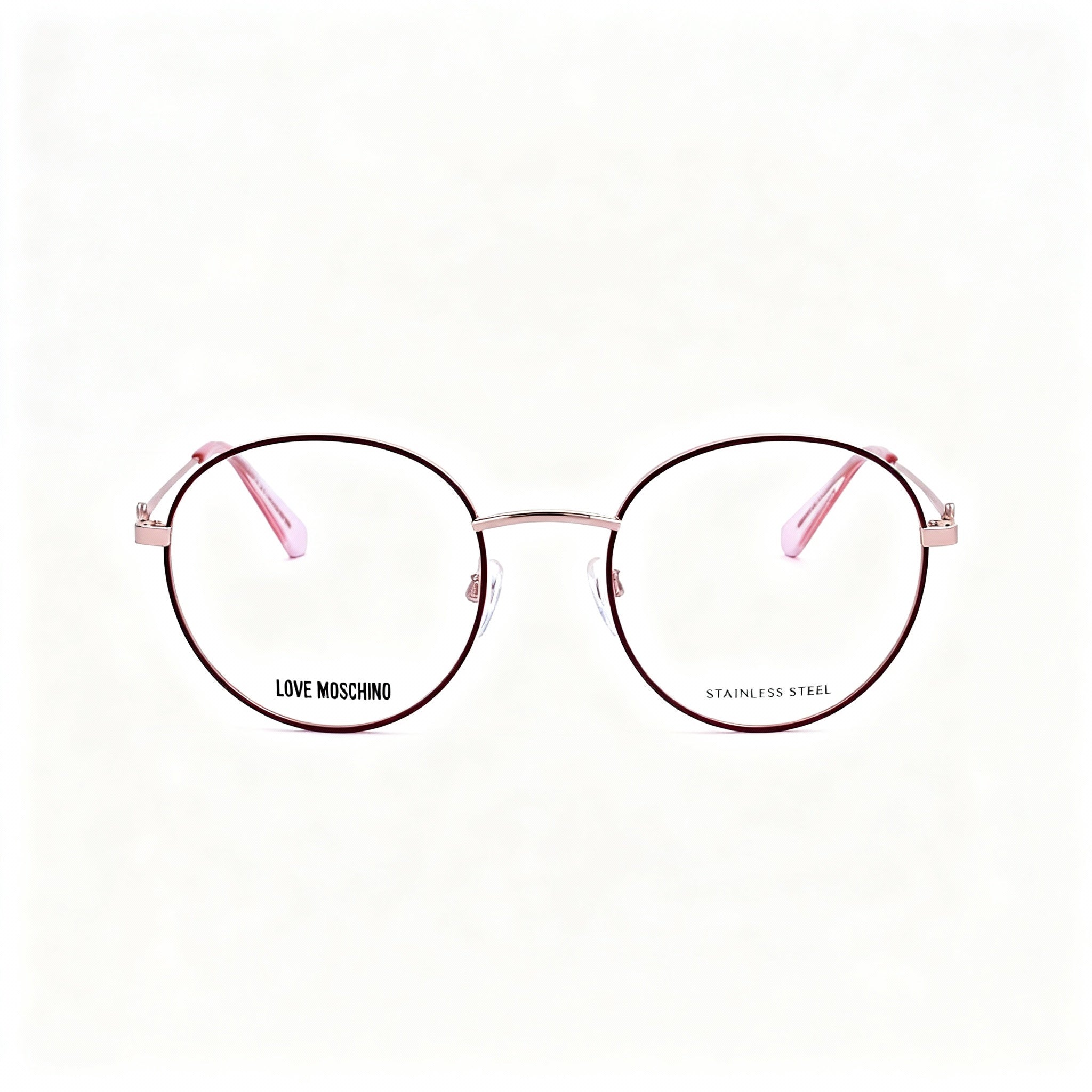 Moschino MOL613 Gold Round Eyeglasses for Women, Alloy Steel 52mm, Photo 3