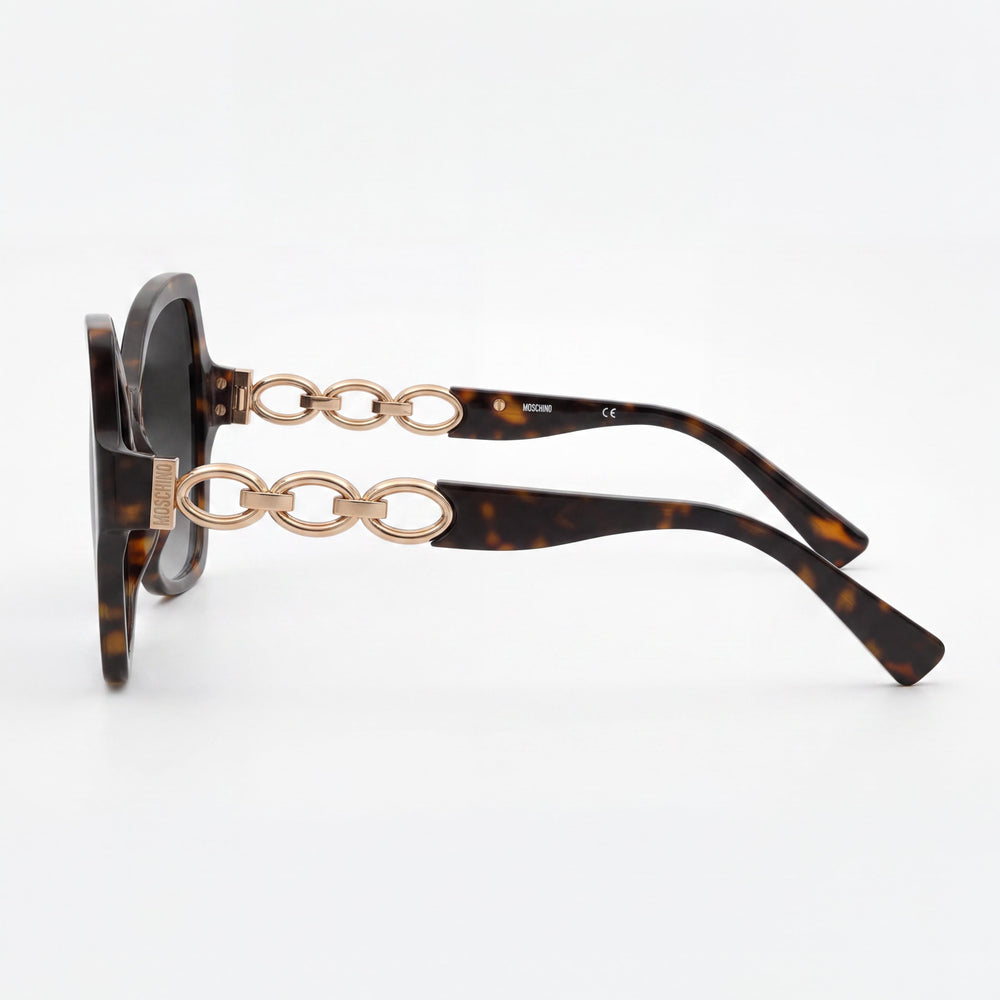 Moschino MOS099S Cat Eye Sunglasses Women — side view, Non-Polarized Blue lens
