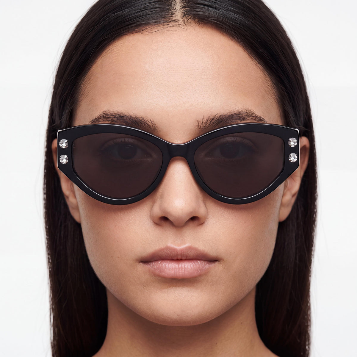 Gafas de sol para mujer Moschino MOS109/S ojo de gato, negras/gris oscuro, 55 mm, Photo 5
