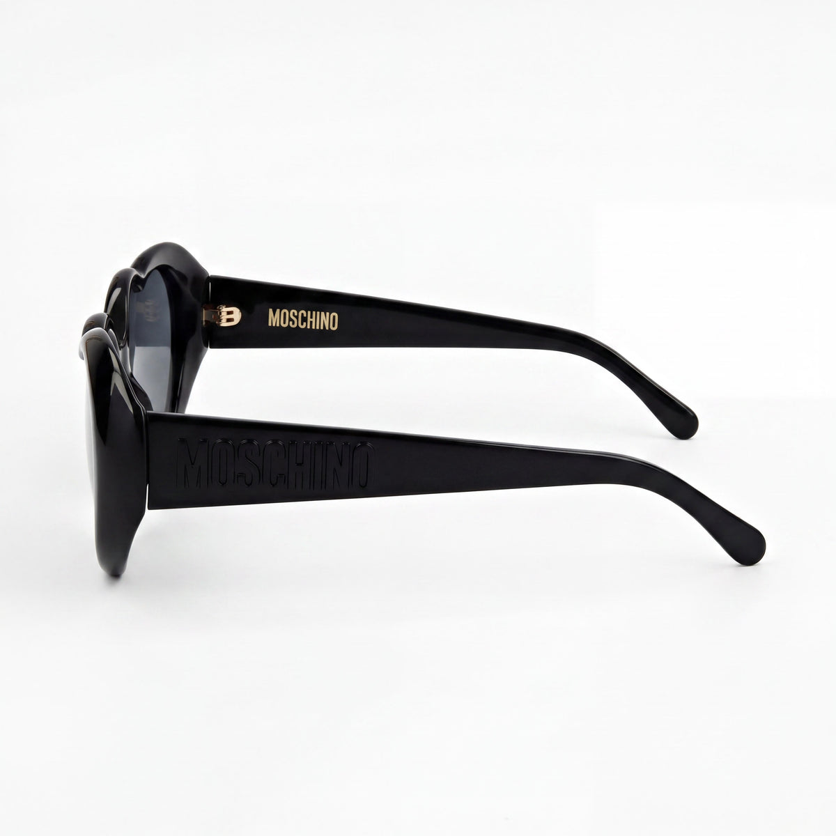 Moschino MOS128/S Black/Dark Grey Oval Sunglasses Unisex, 57mm, Photo 3