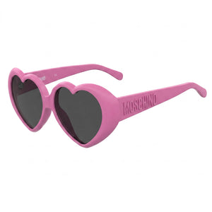 Moschino MOS128/S Pink Shield Sunglasses for Women, Fuchsia lens