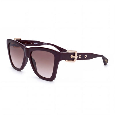 Moschino MOS131/S Red Square Sunglasses for Women, Burgundy lens