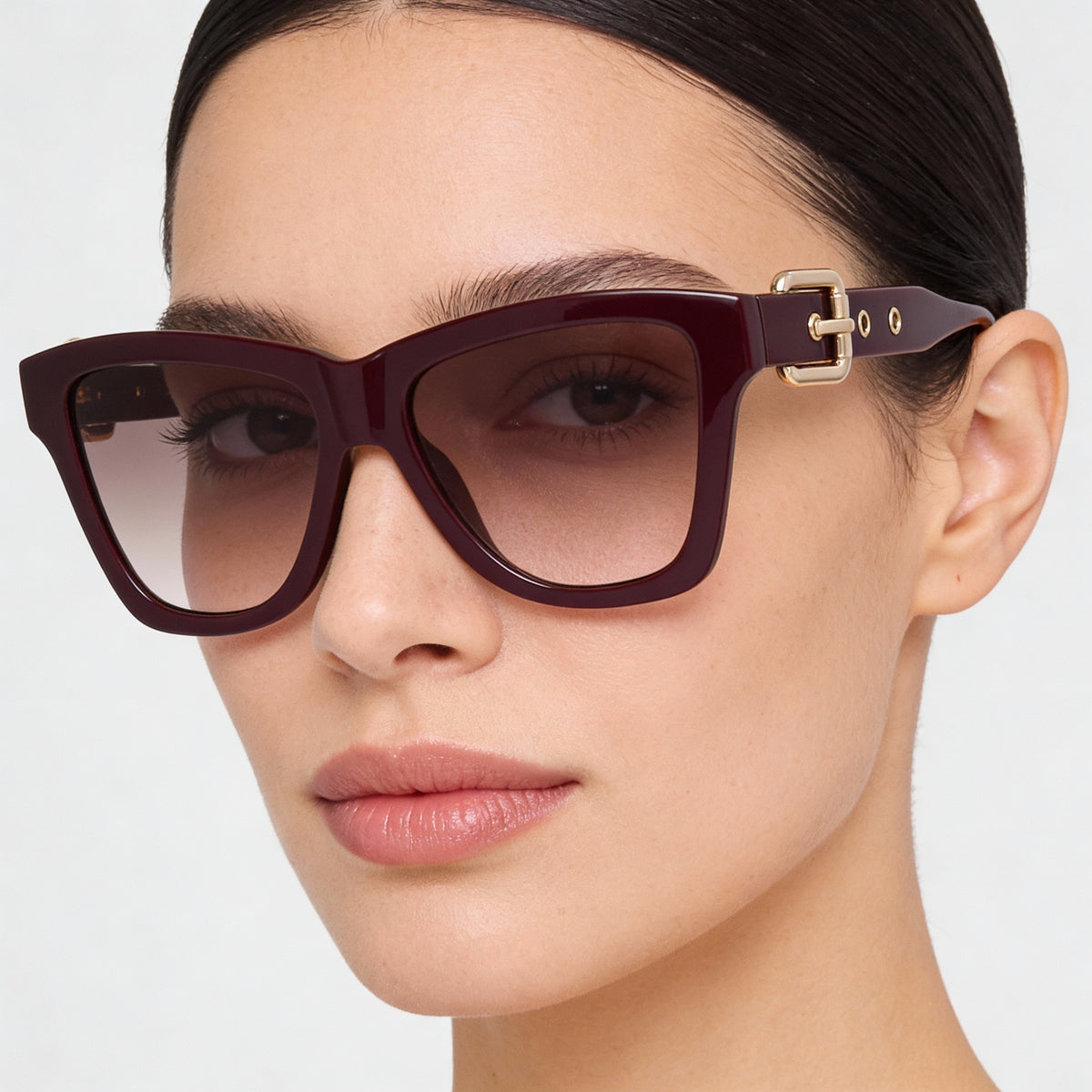 Moschino MOS131/S Burgundy Square Sunglasses for Women, 54mm, Photo 3