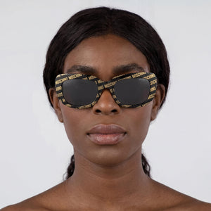 Moschino MOS132/S Butterfly Sunglasses for Women — interior view, Non-Polarized lens detail