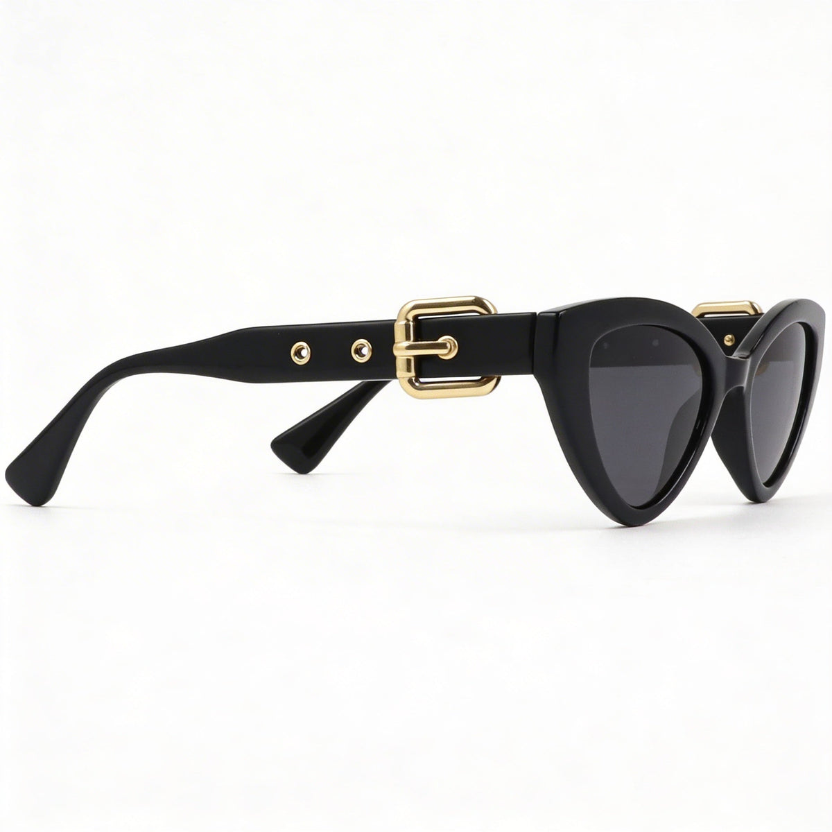 Moschino MOS142/S Black/Dark Grey Cat Eye Sunglasses for Women, 51mm, Photo 3