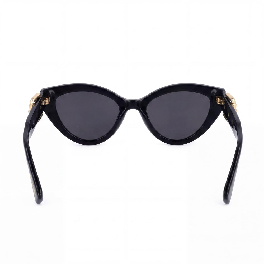 Moschino MOS142/S Cat Eye Sunglasses Women — side view, Non-Polarized Black lens