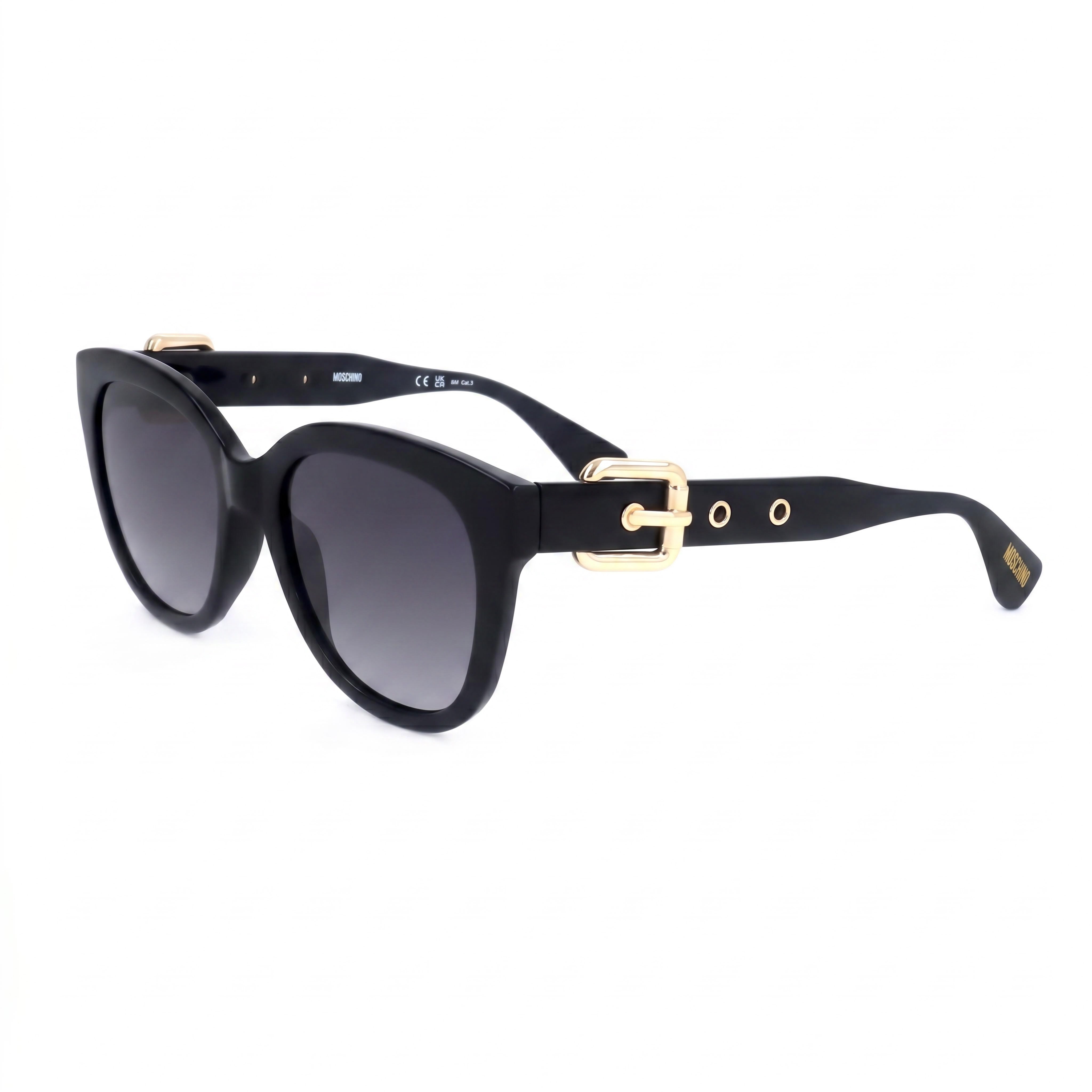 Gafas de sol rectangulares Moschino MOS143 negras para mujer, 54 mm, Photo 1