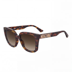 Moschino MOS146/S Havana Square Sunglasses for Women, Brown Shaded lens