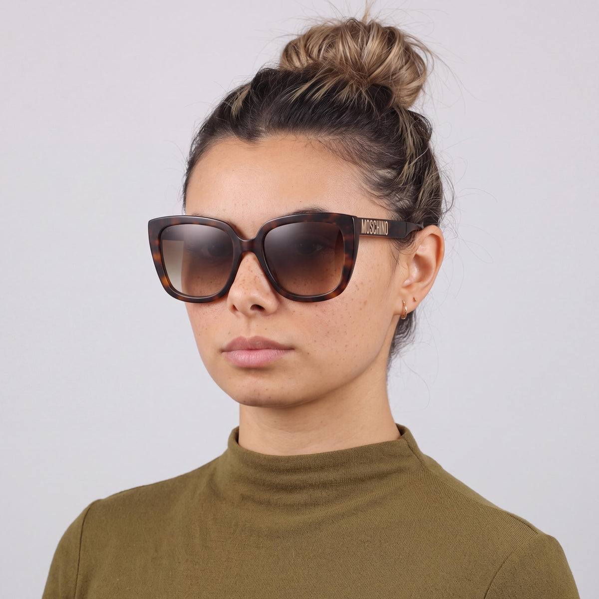 Moschino MOS146/S Havana 2 Square Sunglasses for Women, 55mm, Photo 4