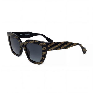 Moschino MOS148/S Black Cat Eye Sunglasses for Women, Dark Grey Shaded lens