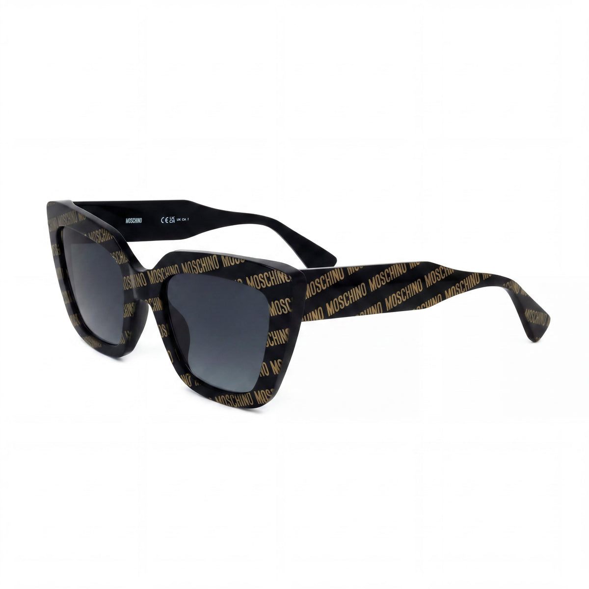 Moschino MOS148/S Black Pattern Cat Eye Sunglasses for Women, 52mm, Photo 1