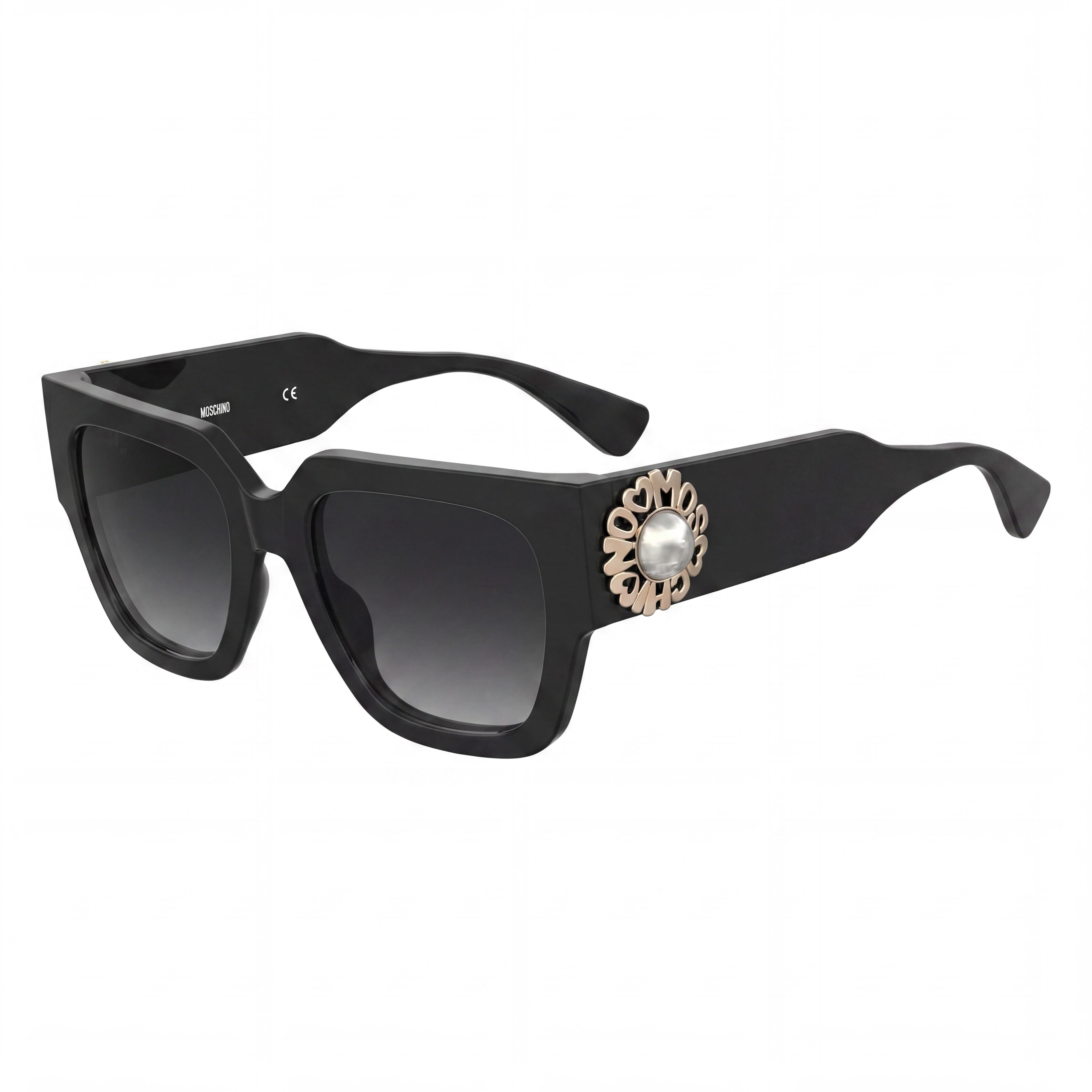 Moschino MOS153/S Gafas de sol rectangulares negras para mujer, 52 mm, Photo 1