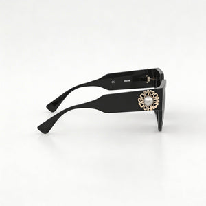 Moschino MOS153/S Rectangle Sunglasses Women — side view, Gradient Dark Grey Shaded lens