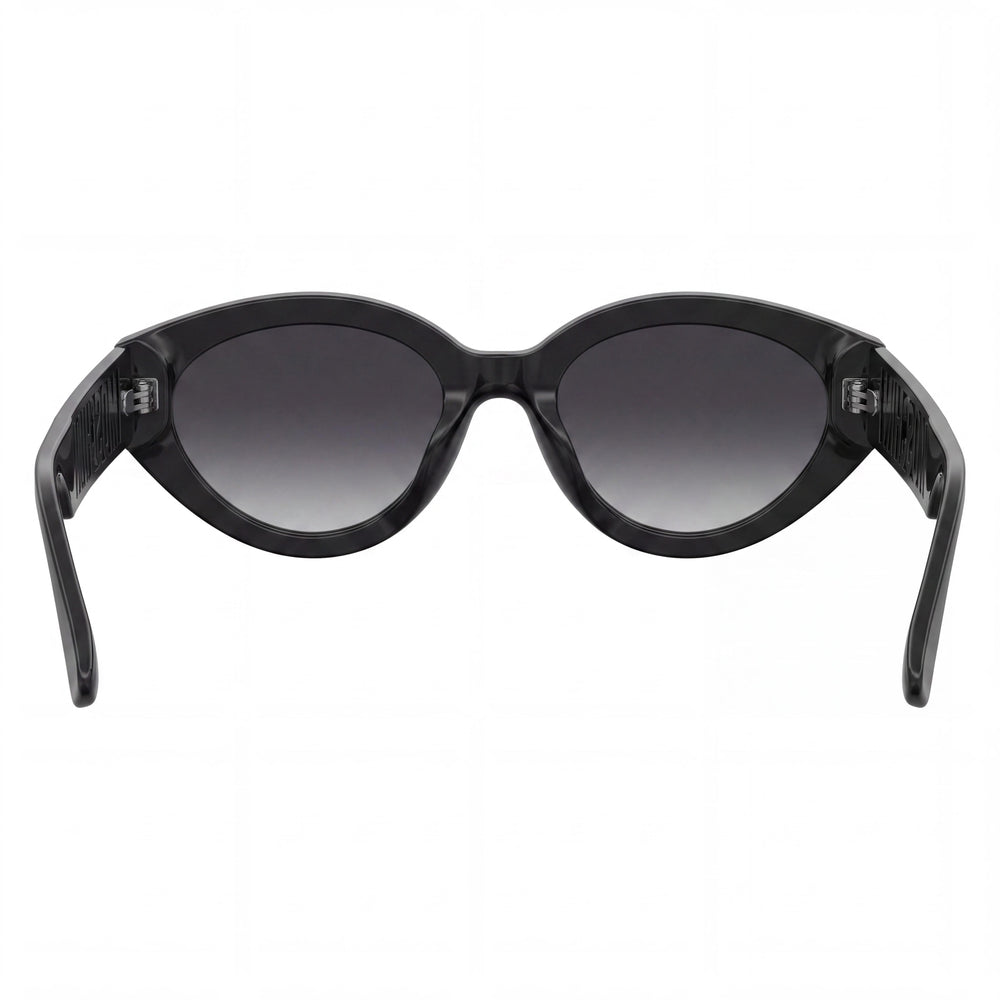 Moschino MOS160/S Oval Sunglasses Women — side view, Non-Polarized Dark grey shaded lens