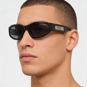 Moschino MOS164/S Rectangle Sunglasses Men — side view, Non-Polarized Grey lens