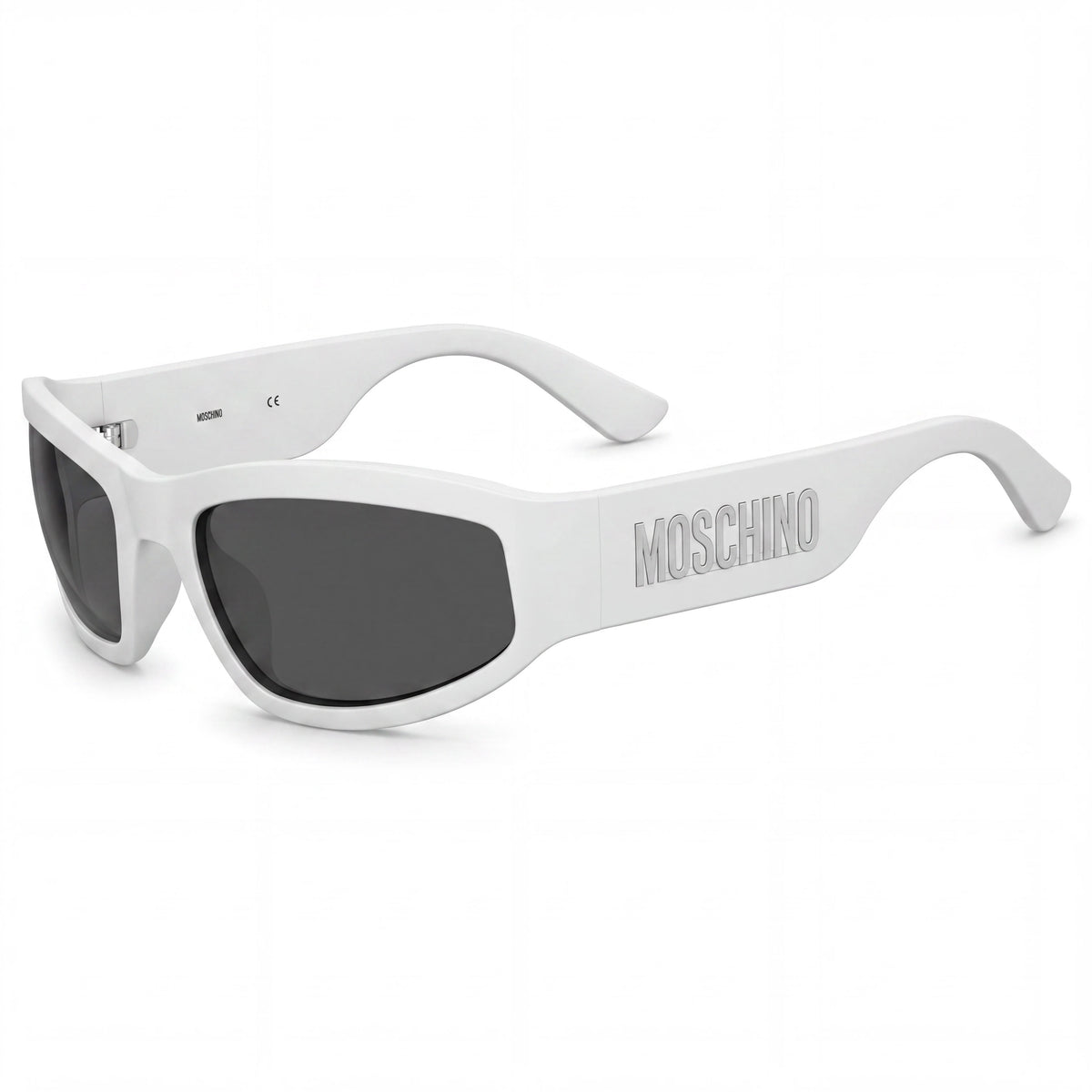 Moschino MOS164/S Matte White Rectangle Sunglasses for Men, 60mm, Photo 1