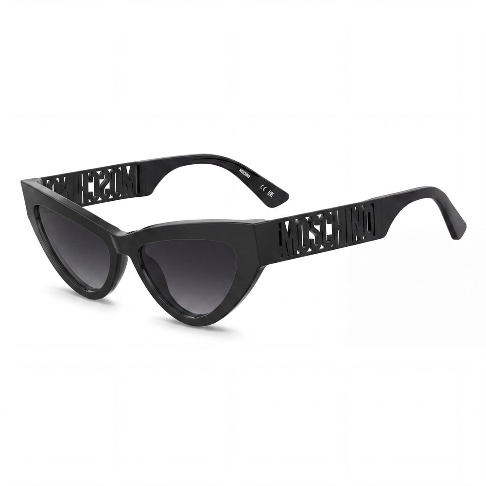 Moschino MOS170/S Black Cat Eye Sunglasses for Women, Dark Grey Shaded lens