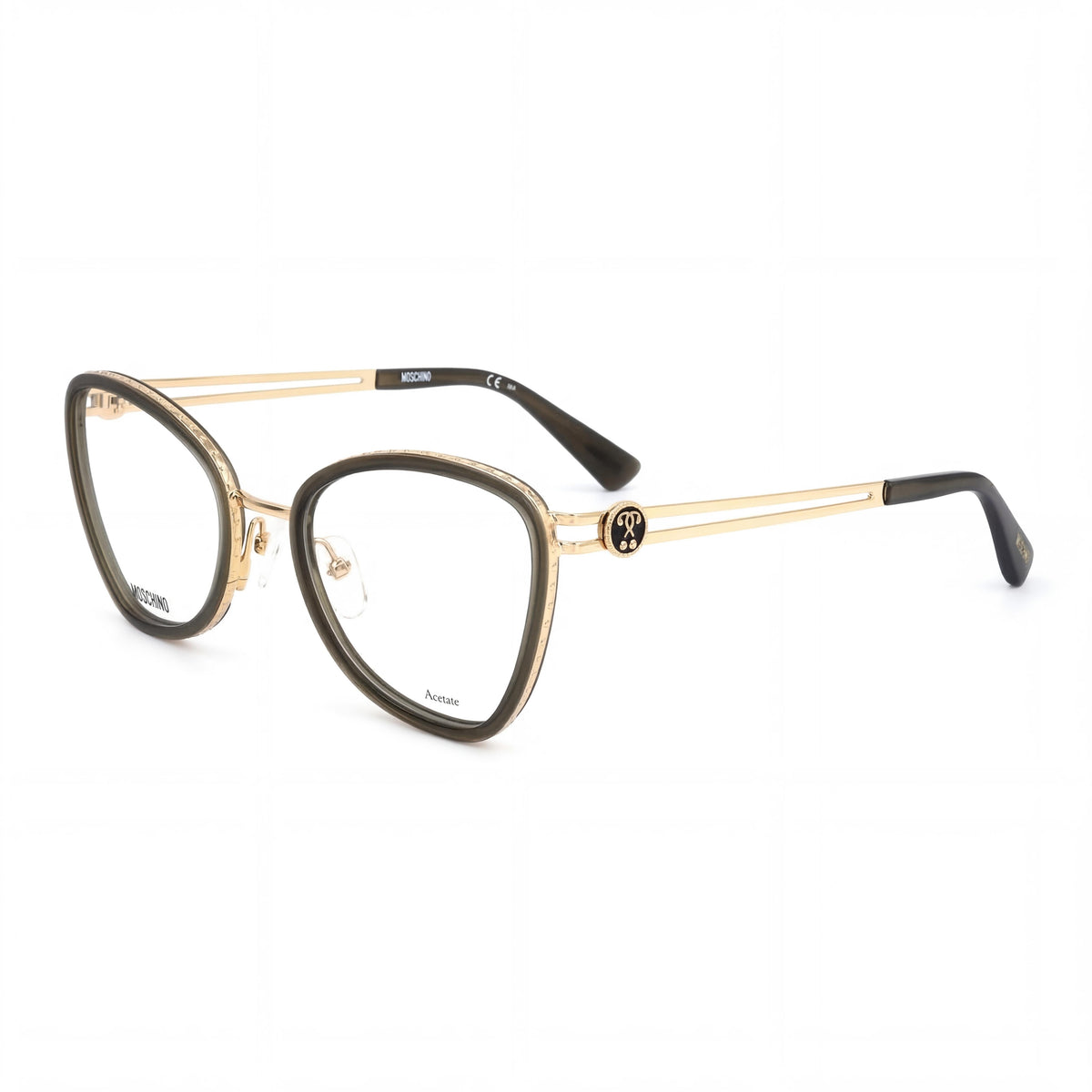 Moschino MOS584 Khaki Cat Eye Eyeglasses for Women, 52mm, Photo 1