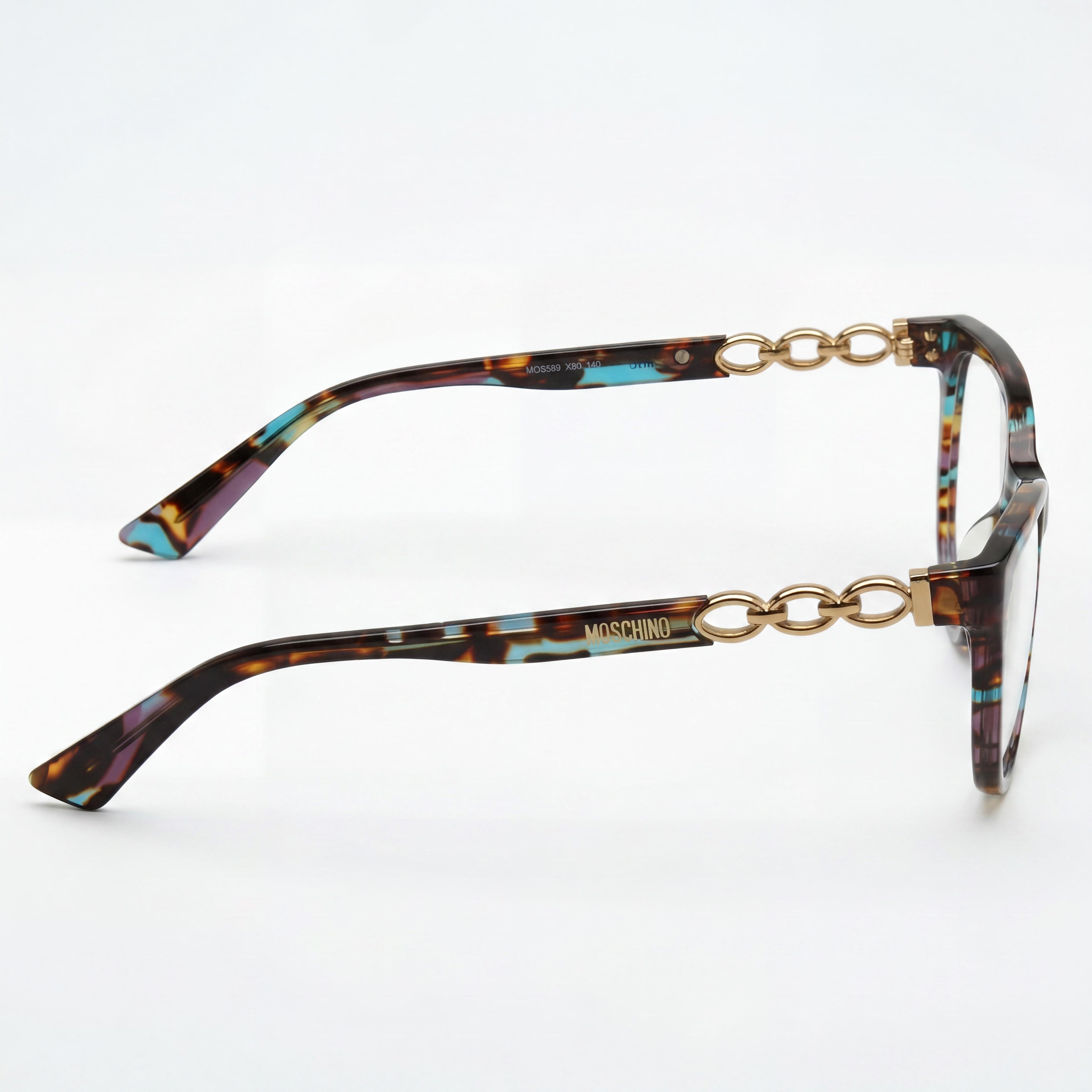 Moschino MOS589 Gafas de Mariposa Pulidas Azules para Mujer, 53mm, Photo 2