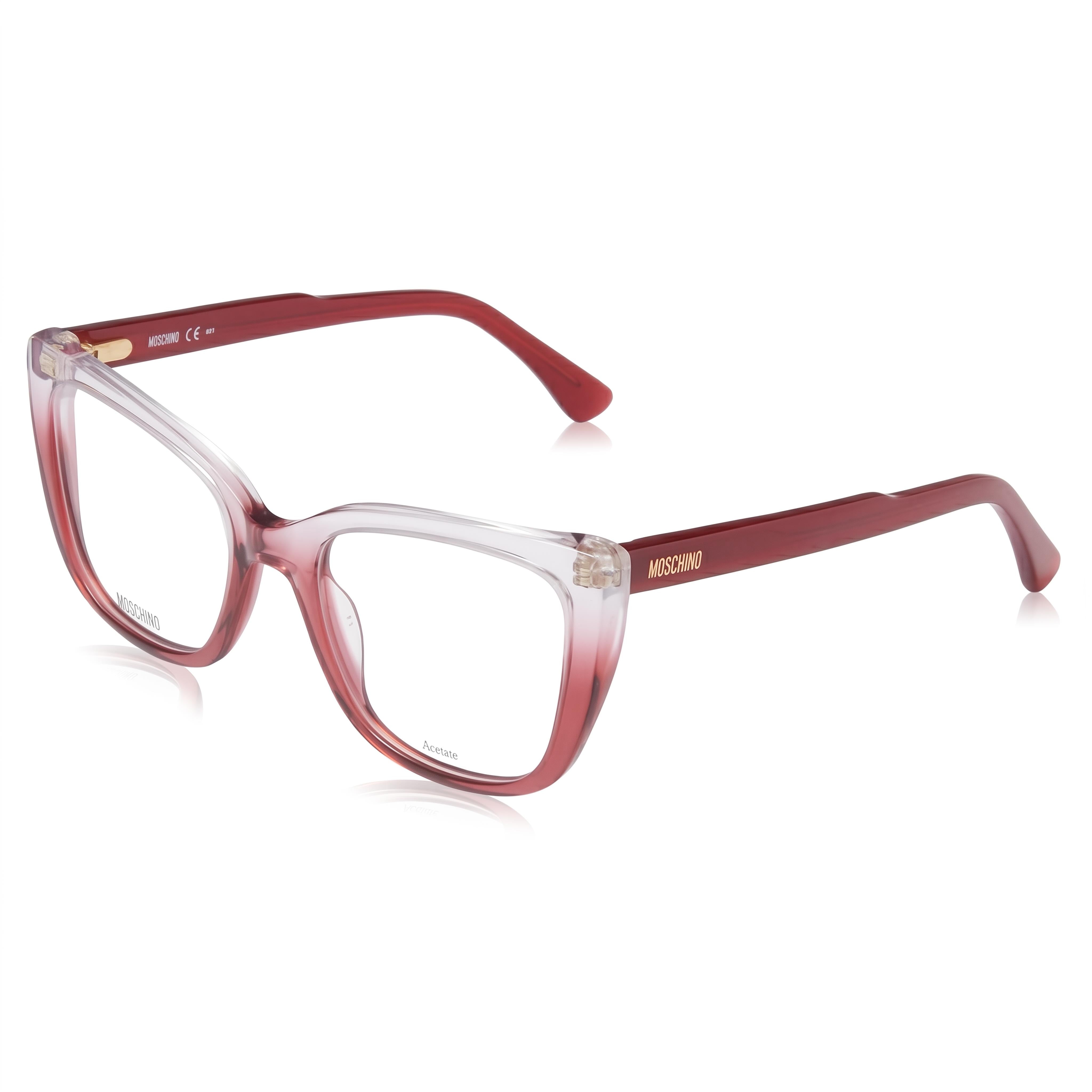 Moschino MOS603 Gafas Cuadradas Rojas de Cristal para Mujer, Acetato 52mm, Photo 1