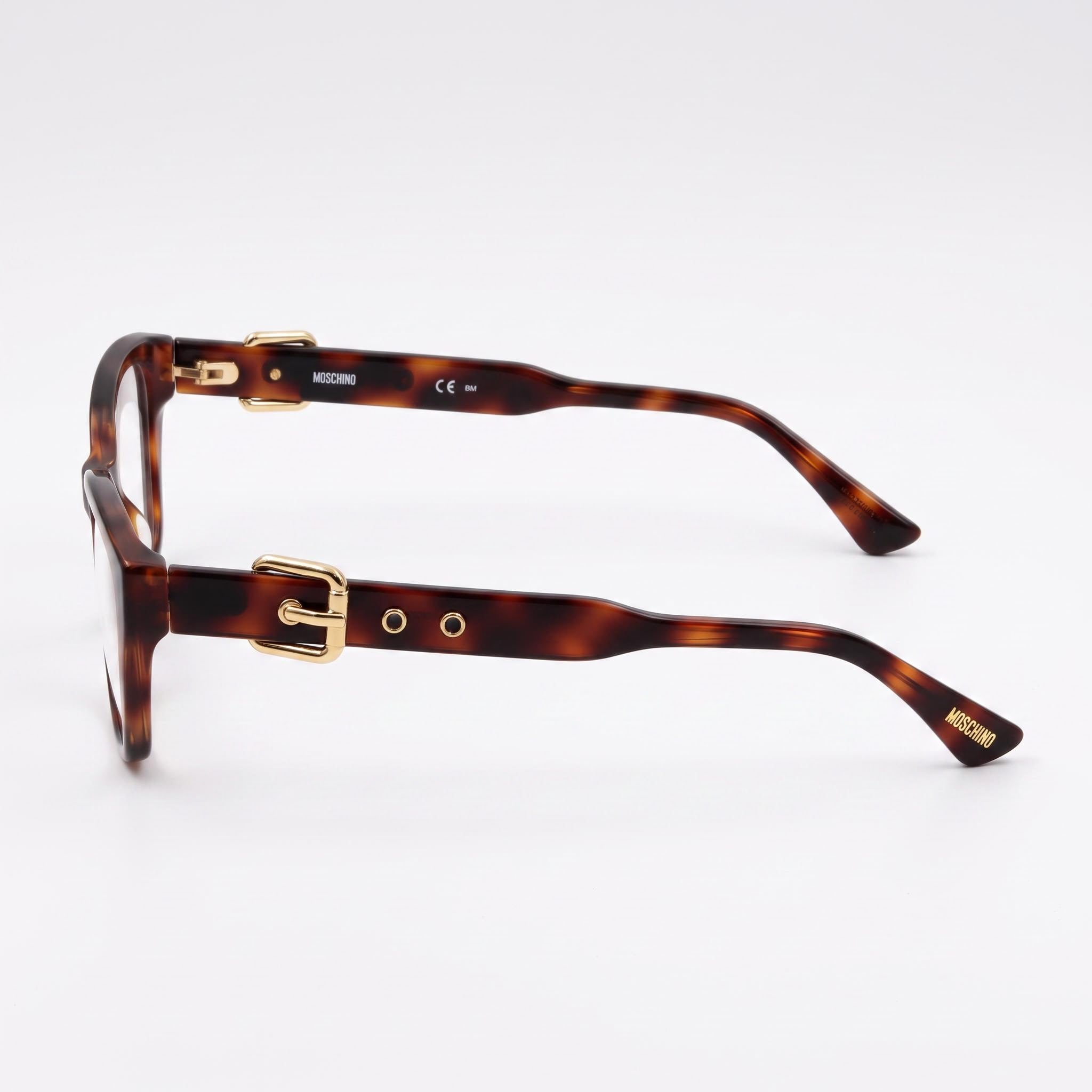 Moschino MOS608 Havana Rectangle Eyeglasses for Women, Acetate 51mm, Photo 2