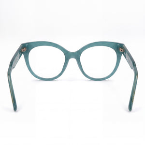 Moschino Mos613 Cat Eye Eyeglasses for Women — interior view, Polycarbonate demo lenses