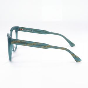 Moschino Mos613 Cat Eye Eyeglasses Women — side view, Green Plastic temples
