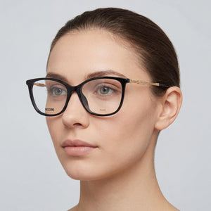 Moschino Mos616/f Cat Eye Eyeglasses for Women — interior view, Polycarbonate demo lenses