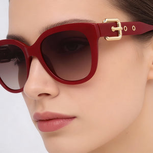 Moschino Square Sunglasses for Women — interior view, Non-Polarized lens detail