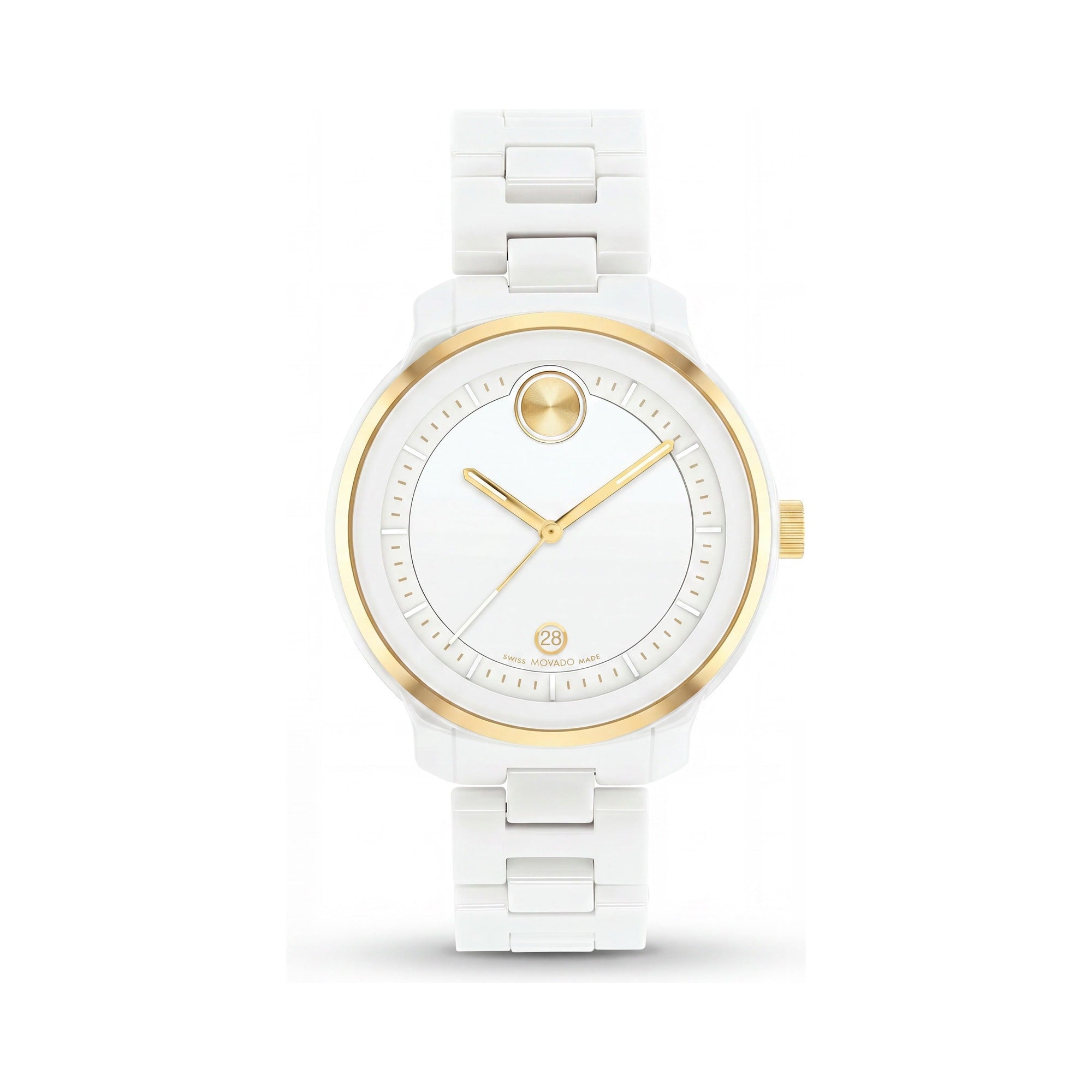 Reloj Movado cronógrafo de cerámica blanca para mujer, 39 mm, Photo 1