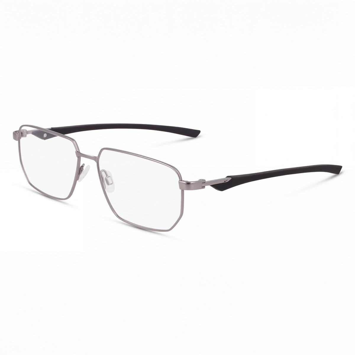 Gafas Nike 4317 para hombre con montura de metal y lentes que no son de policarbonato, color gris plomo satinado/negro, 57 mm de ancho de lente, Photo 1