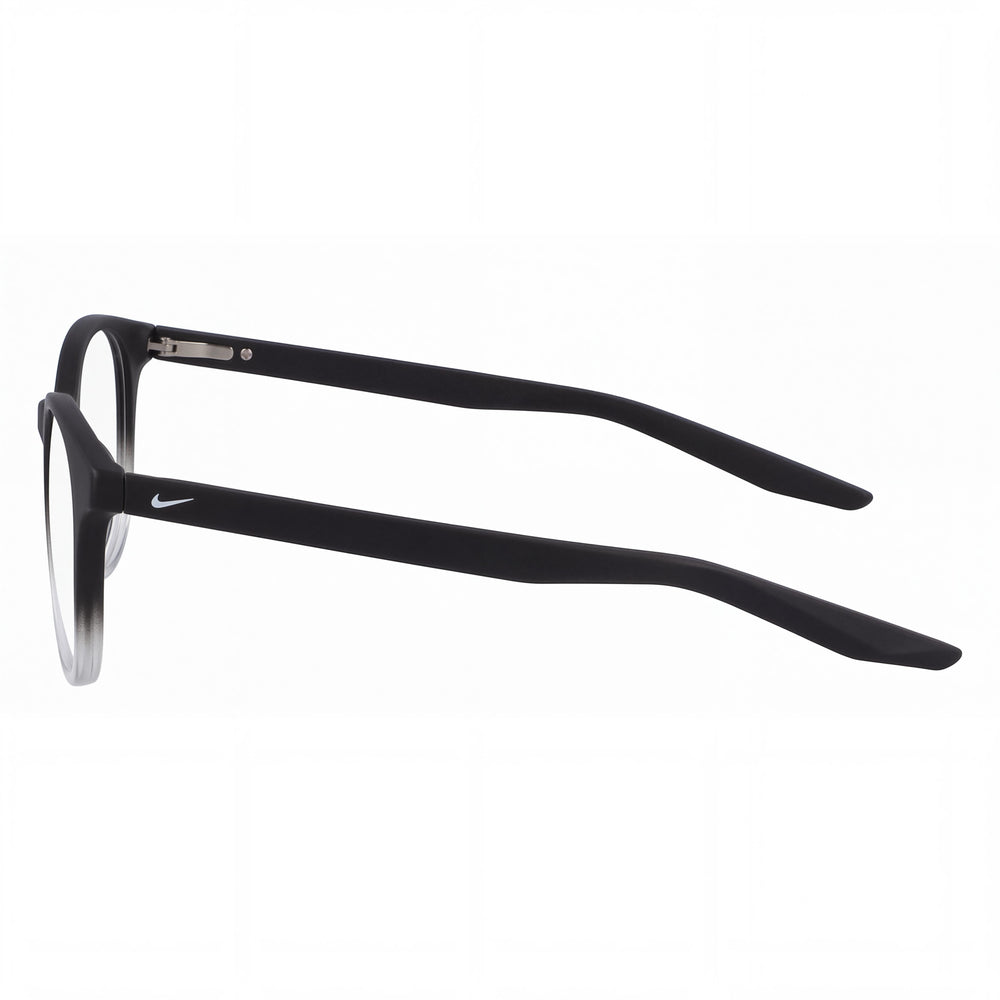 Nike 5020 40699 Oval Eyeglasses Men — side view, Black Alloy Steel temples