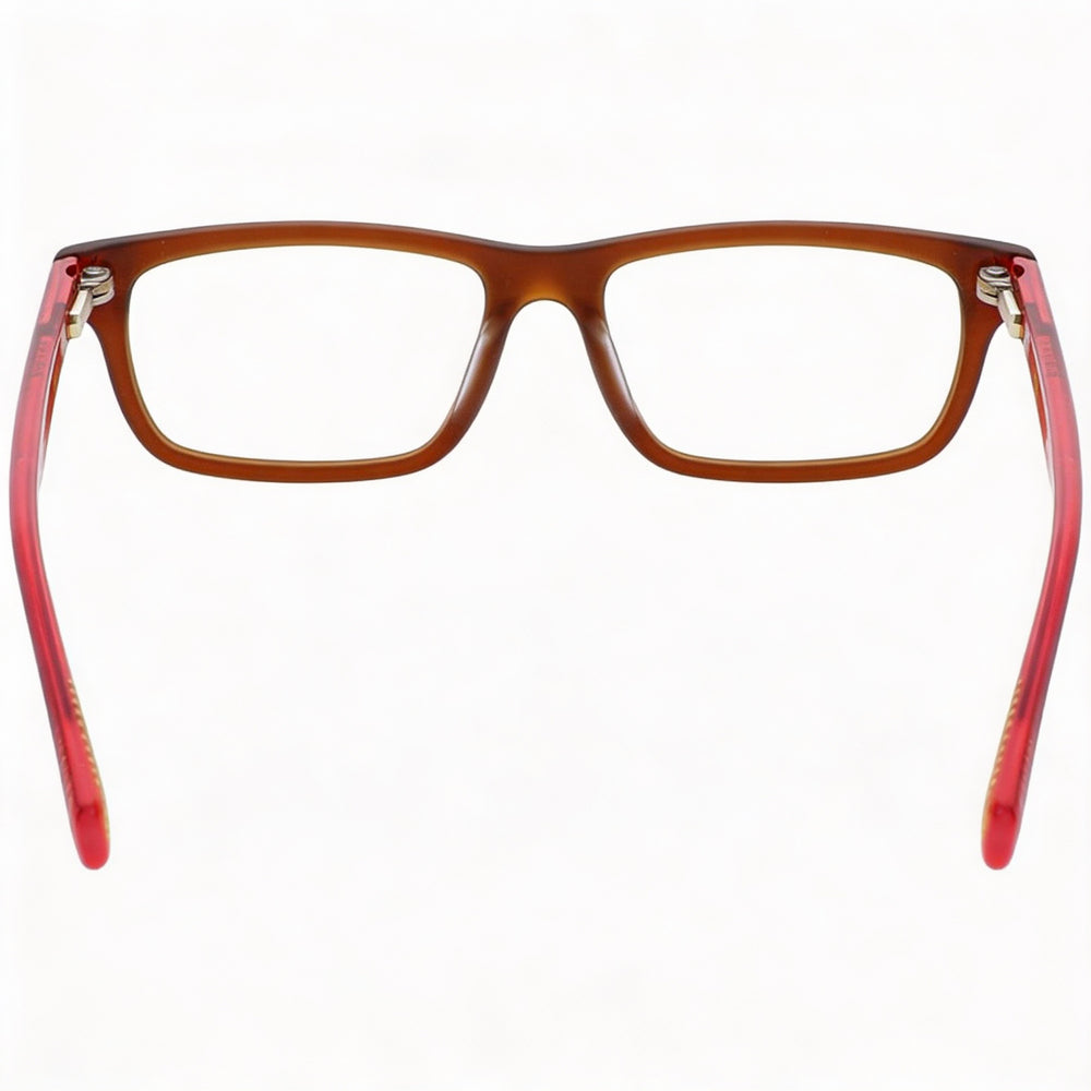 Nike 5535 Rectangle Eyeglasses Unisex — side view, Brown Metal temples