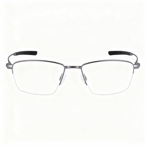 Nike 6045 Rectangle Eyeglasses Unisex — front view, Titanium