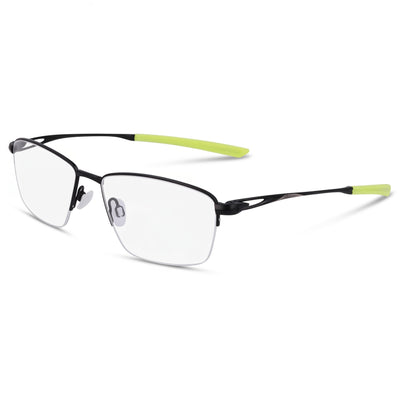 Nike 6045 Black Rectangle Eyeglasses Unisex, Titanium frame