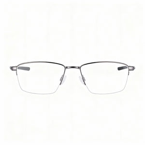 Nike 6045 Rectangle Eyeglasses Unisex — side view, Black Titanium temples