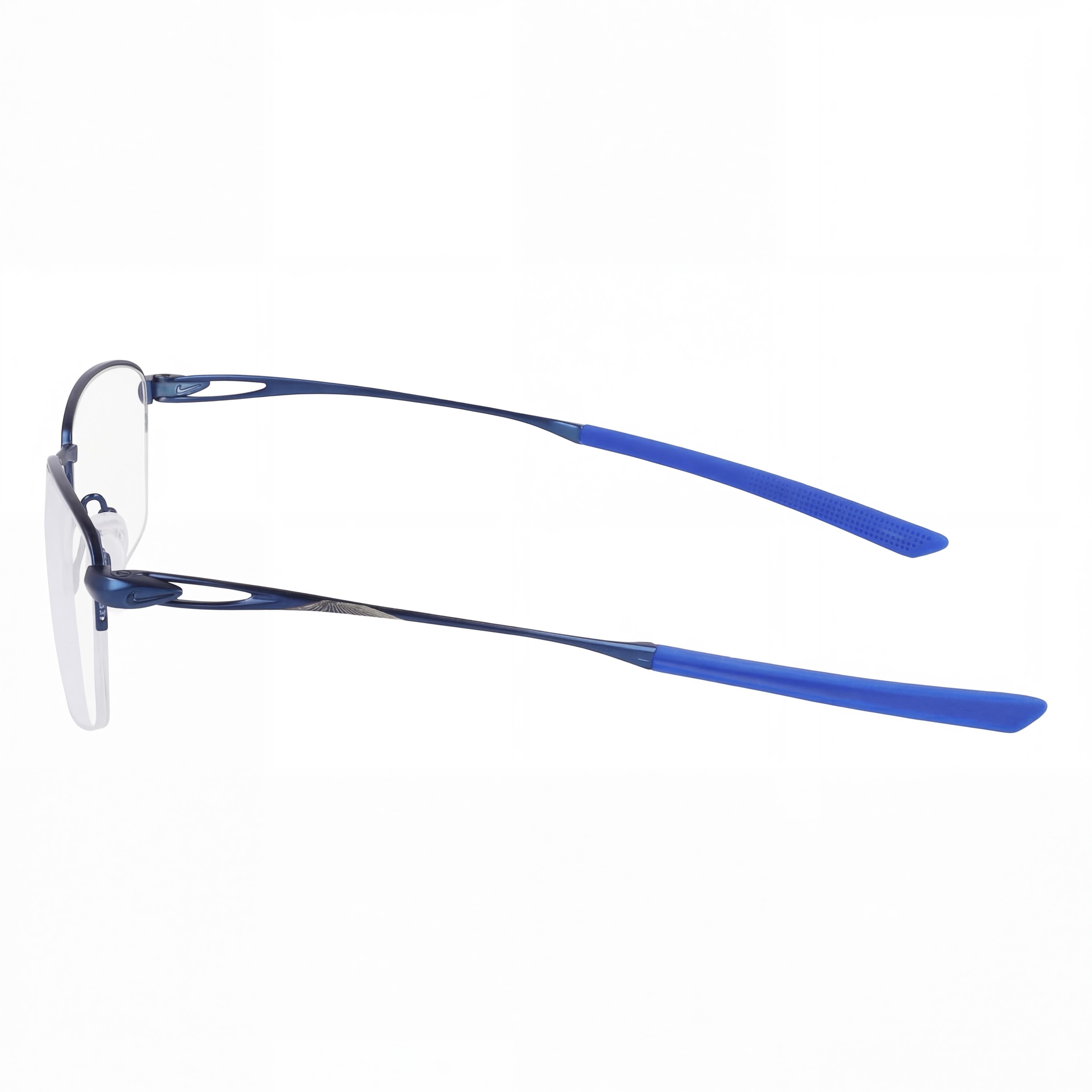 Nike 6045 Satin Navy Rectangle Eyeglasses for Men, Titanium 54mm, Photo 2