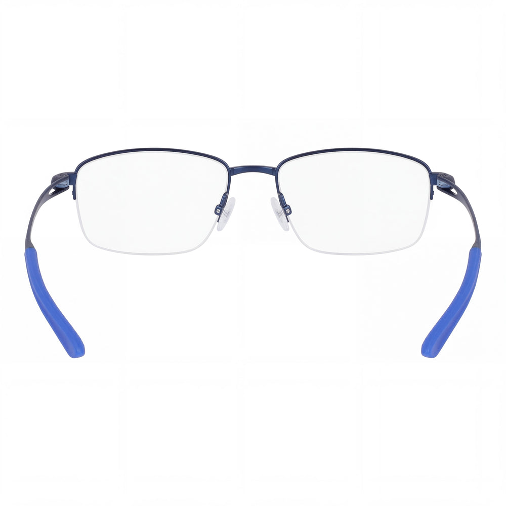 Nike 6045 Rectangle Eyeglasses Men — side view, Blue Titanium temples