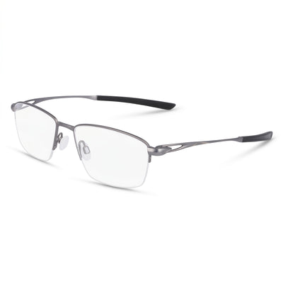 Nike 6045 Gray Rectangle Eyeglasses Unisex, Alloy Steel frame