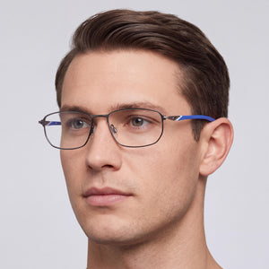 Nike 6067 Rectangle Eyeglasses for Men — interior view, Polycarbonate demo lenses