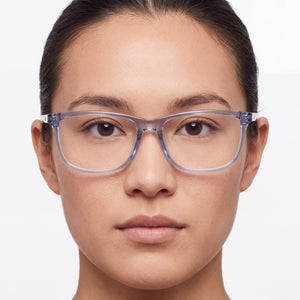 Nike 7018 Rectangle Eyeglasses for Unisex — interior view, Polycarbonate demo lenses