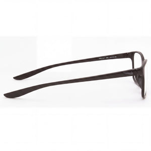 Nike 7027 Rectangle Eyeglasses Unisex — side view, Black Titanium temples