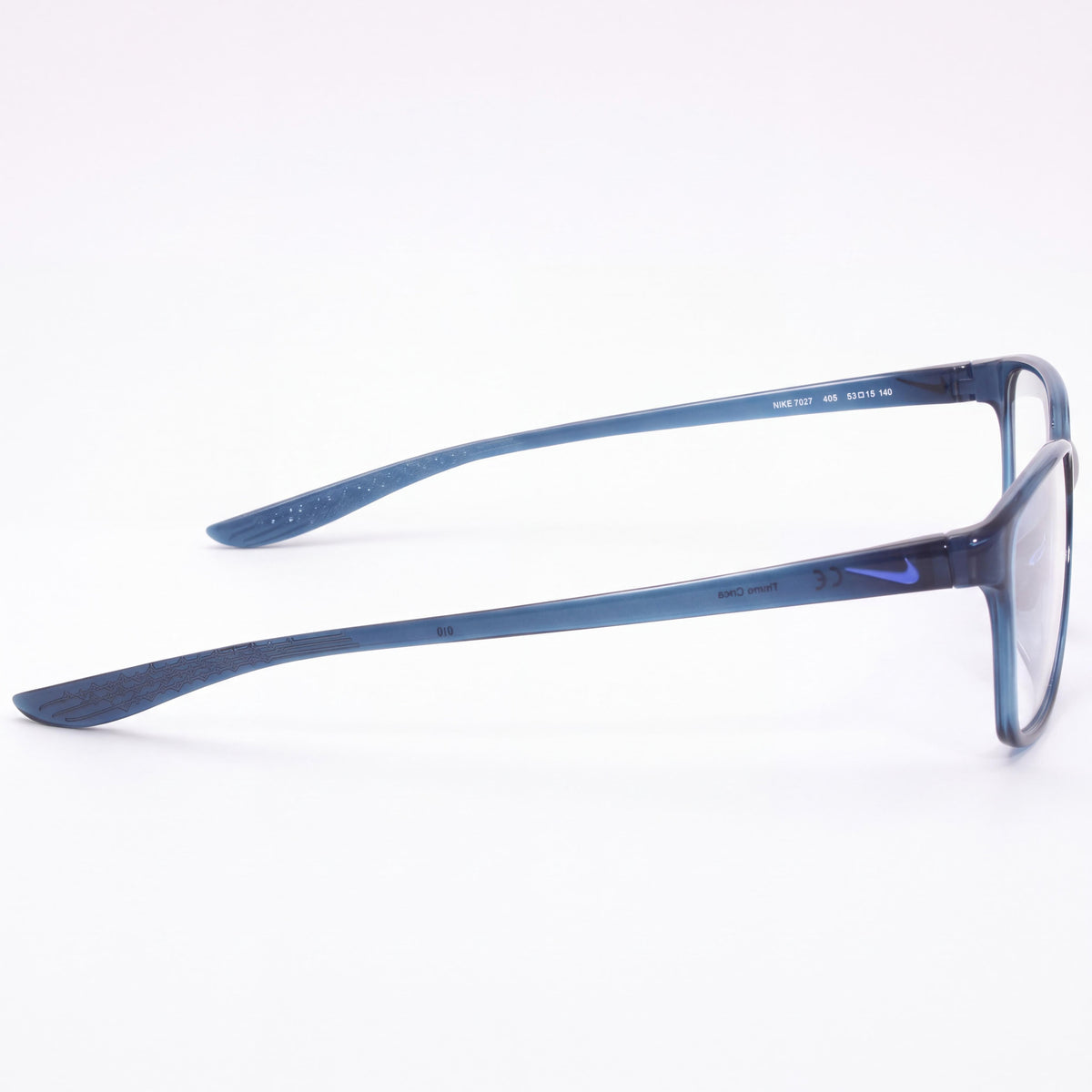Nike 7027 Midnight Turq Rectangle Eyeglasses for Men, Metal 53mm, Photo 2