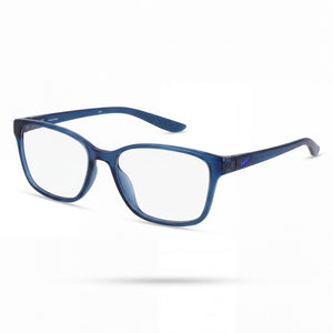 Nike 7027 Blue Rectangle Eyeglasses for Men, Metal frame