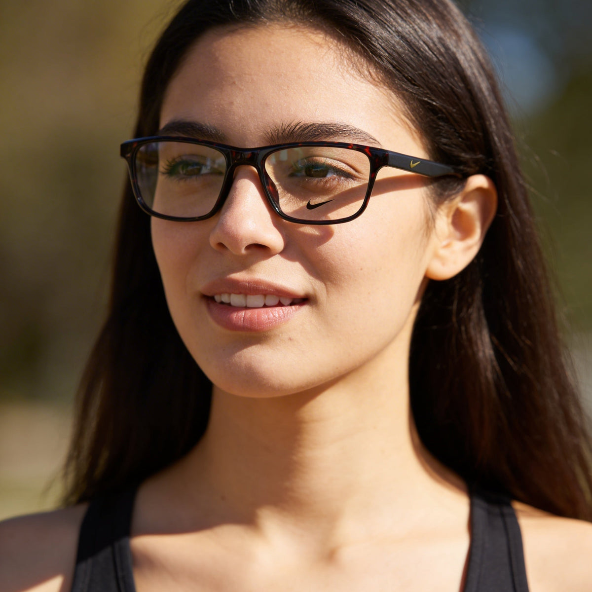 Nike Nike 7046 Gafas de Acero Aleado Rectangulares Modernas Unisex Carey Mate Antracita 54mm, Photo 3