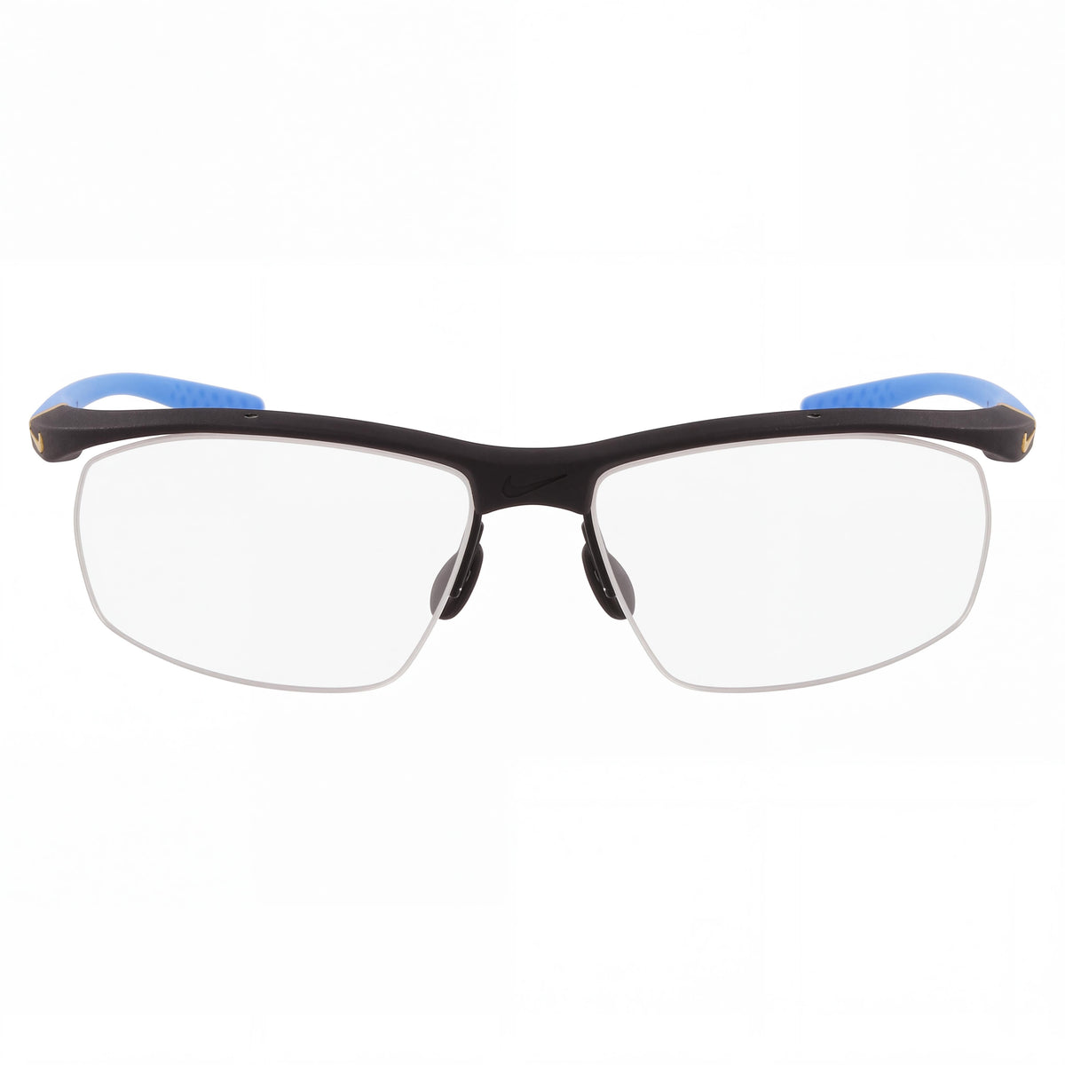 Nike 7070/3 Matte Black/Photo Blue Rectangle Eyeglasses for Men, 57mm, Photo 2