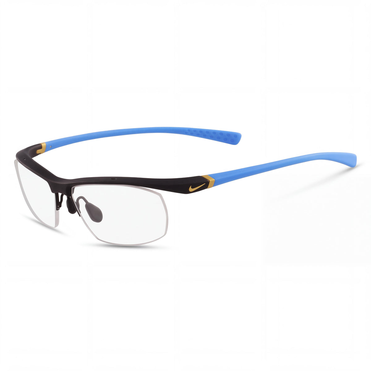 Nike 7070/3 Matte Black/Photo Blue Rectangle Eyeglasses for Men, 57mm, Photo 1