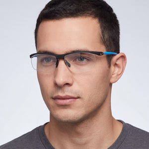 Nike 7070/3 Rectangle Eyeglasses for Men — interior view, Polycarbonate demo lenses