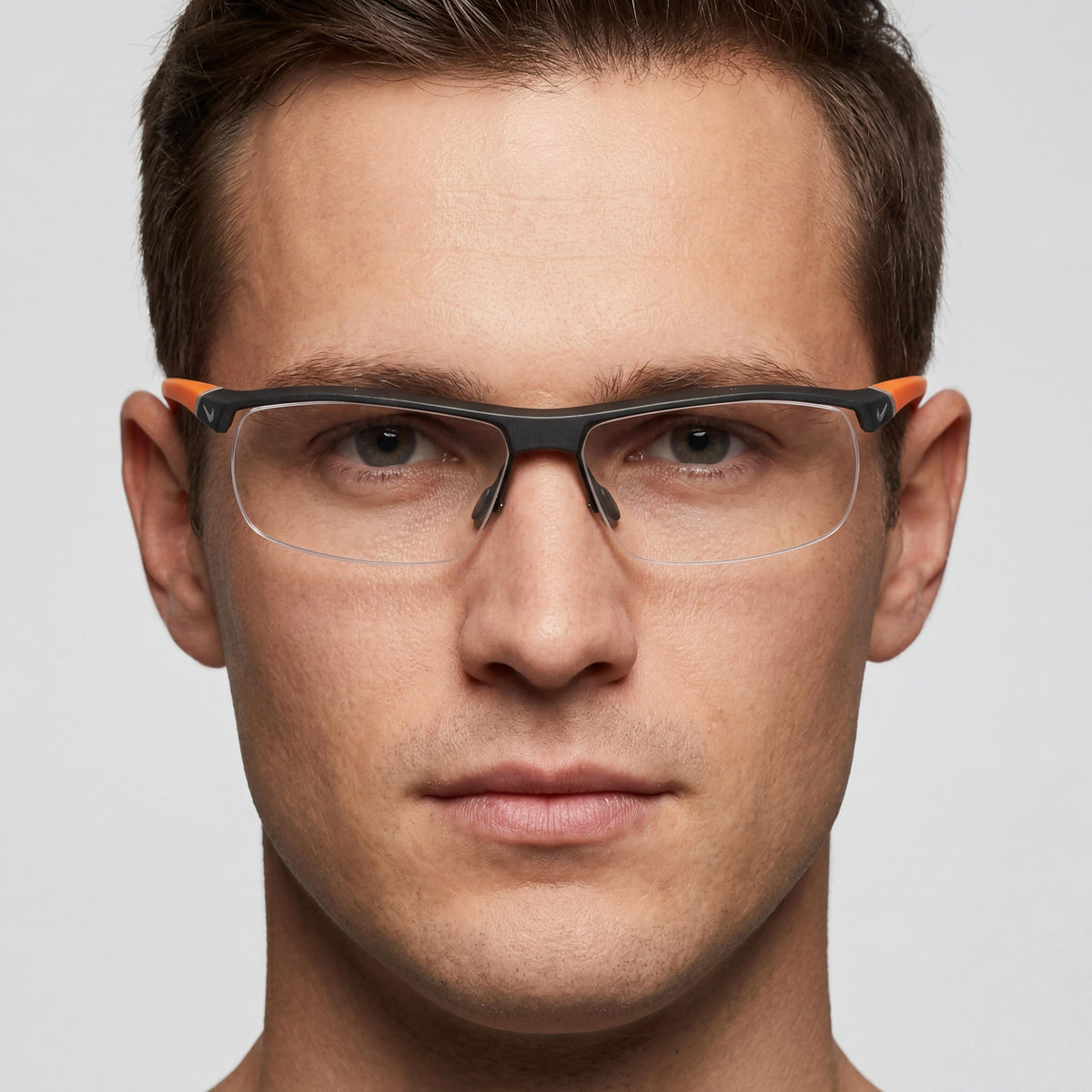 Gafas rectangulares Nike 7071/2 gris oscuro y naranja para hombre, 57 mm, Photo 4